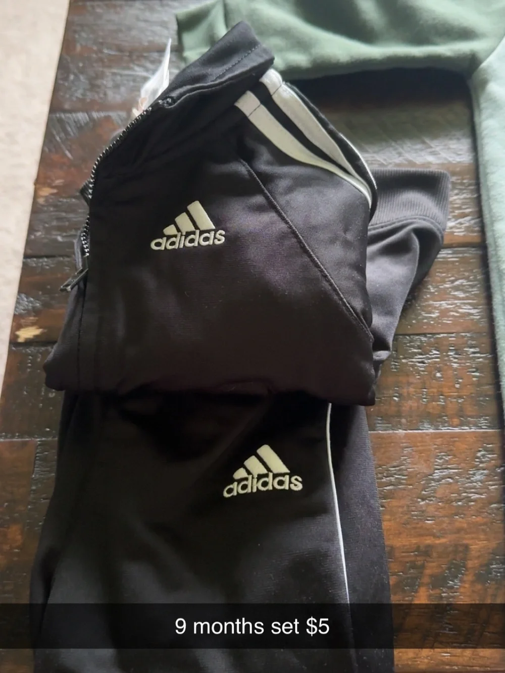 adidas Black and White Baby Tracksuit Set